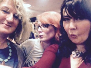 L-R: Lu Hersey (Deep Water), me and Anna McKerrow (Crow Moon) at UKYAX (Feb 2015) I totes <3 these ladies!
